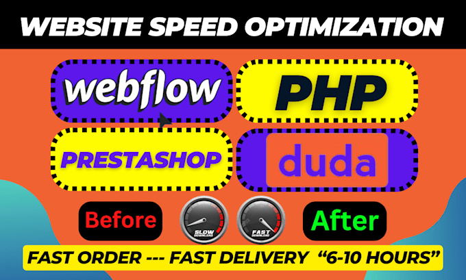 store speed optimization for webflow, duda, PHP, prestashop and bigcommerce cms
