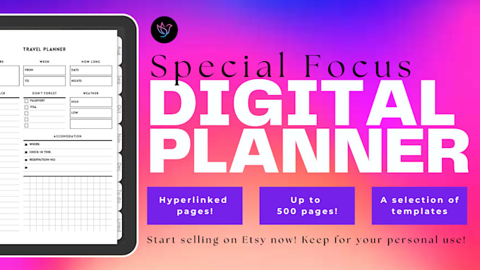 Create a specialized digital planner with hyperlinks by Kavodmedia | Fiverr