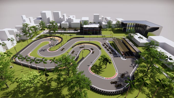 provide 3d sport playground and rendering