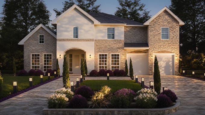 do 3d modelling and rendering, 3d exterior design and house design