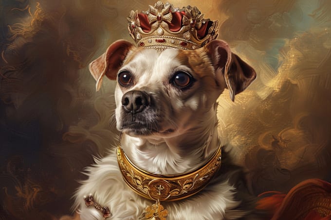 create custom royal pet portrait in high quality