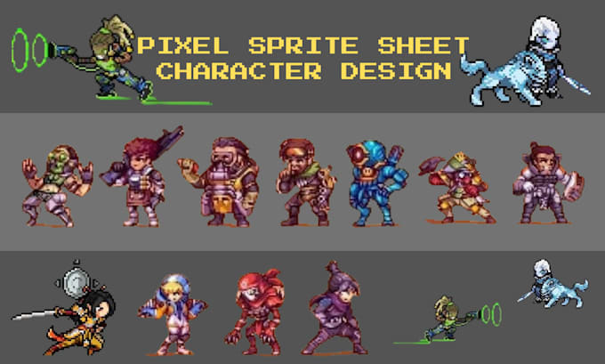 Create pixel art battle sprite sheet character animation, rpg for game ...