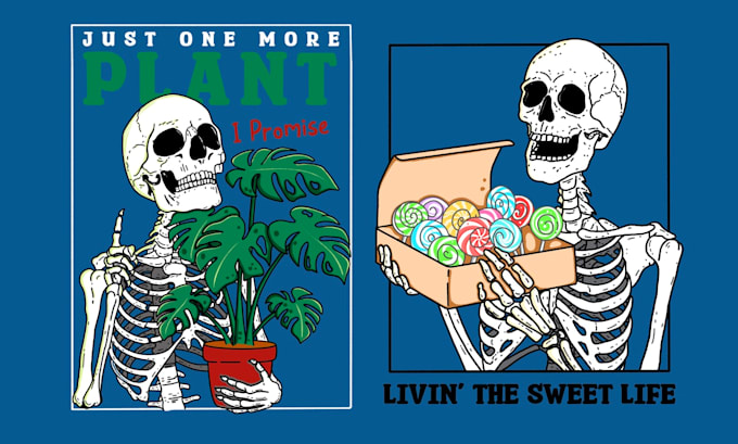 draw cool skeleton or skull for your merch, or project