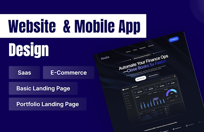 create a mobile app development and saas website