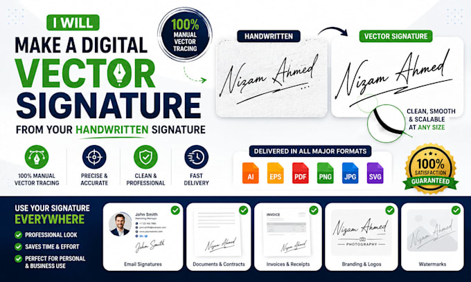 make a digital vector signature form handwritten signature