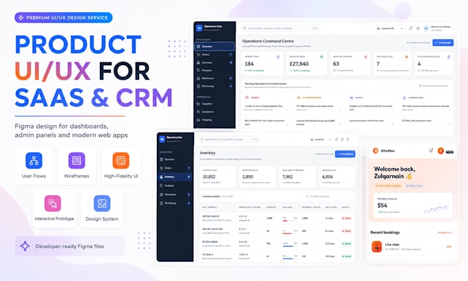 design saas dashboard CRM admin panel UI UX in figma