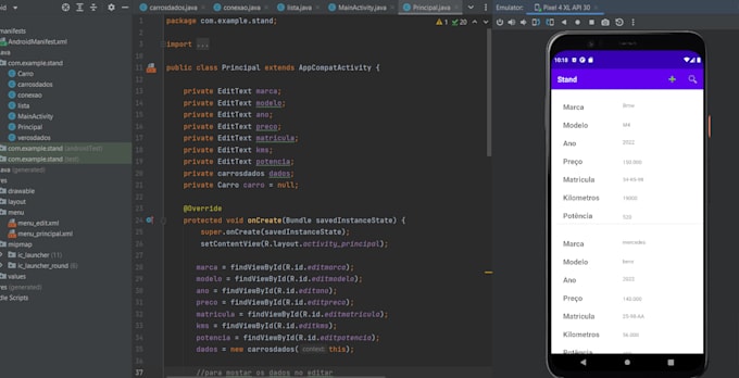 develop a custom android application in android studio