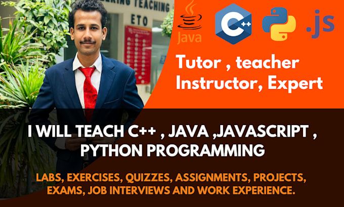 Teach java, javascript , c , cpp , python programming by Yasir_abbasi1 ...