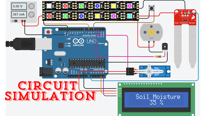 do arduino programming, electrical circuit projects in tinkercad