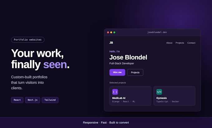 build your professional portfolio with react and tailwind