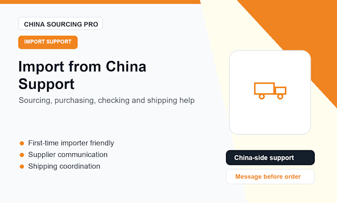 help you import products from china with sourcing and shipping