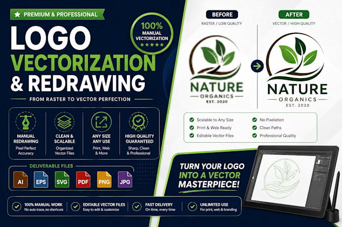 professionally recreate and vectorize your logo