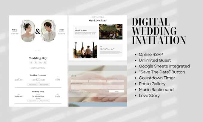 create wedding invitation website with rsvp form
