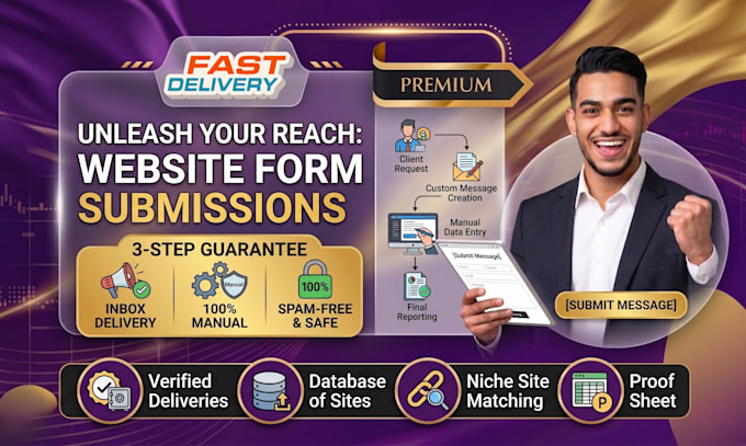 complete bulk website contact form submissions manually