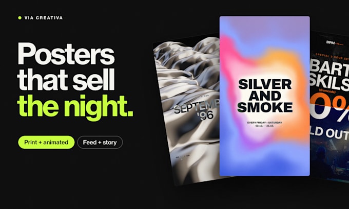 design a techno or club event poster and animate it for instagram