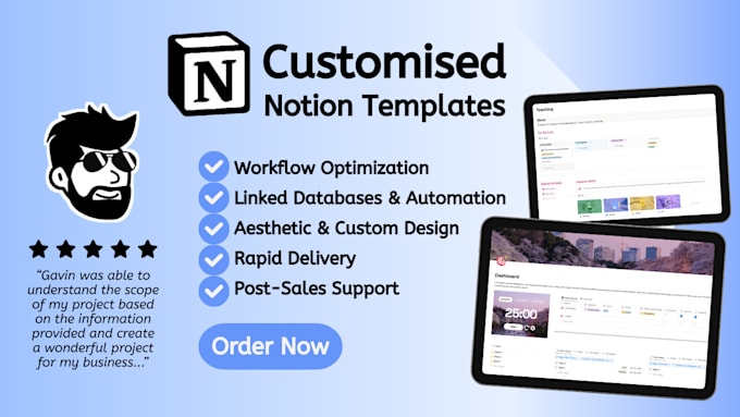 build custom notion student dashboard or professional workflow