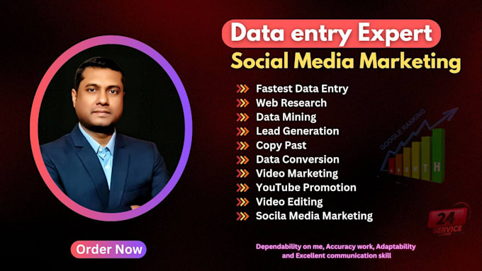 do fastest data entry web scraping data mining video marketing youtube promotion
