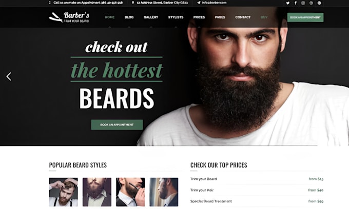 build barbershop website, hair salon website, barber website