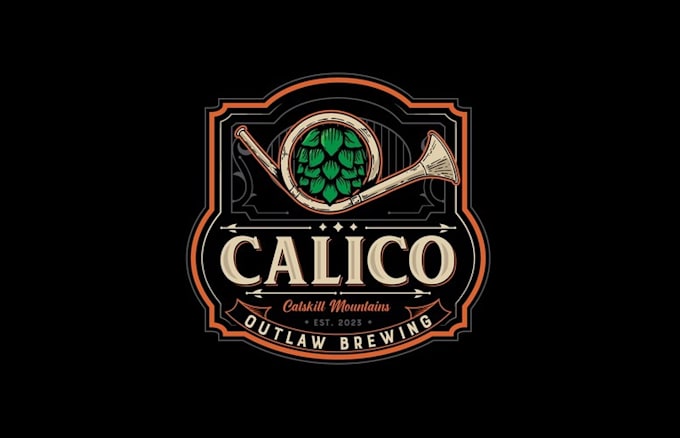 mountain microbrewery beer logo design