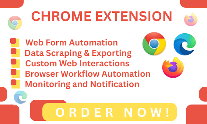 develop custom chrome browser extension for automation bots, API, and ai
