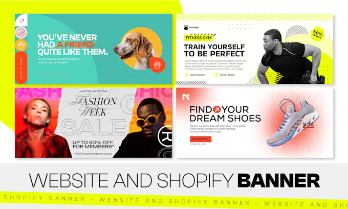 design website banner, web slider and shopify banner