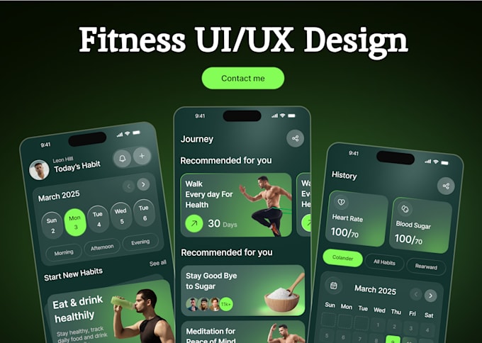 ai app fitness app, workout, personal trainer app UI UX design in figma