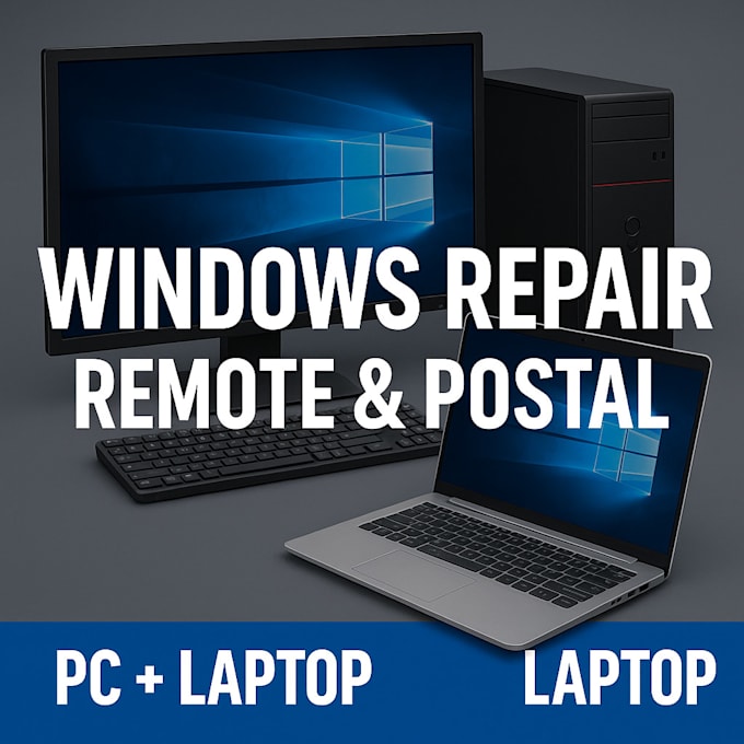 fix your windows laptop or PC remote or postal repair UK only