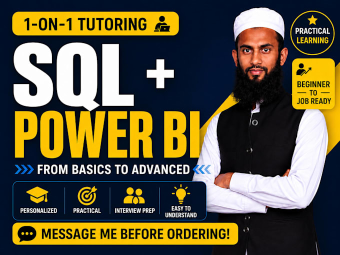 teach sql and power bi from scratch to expert level