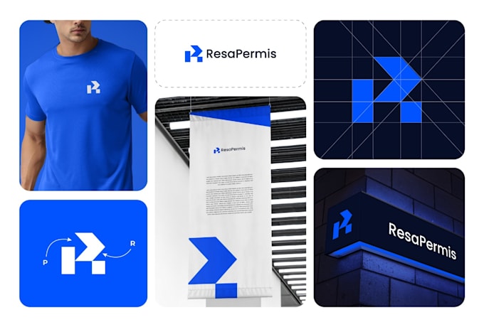 do modern minimalist business logo design with full branding kit