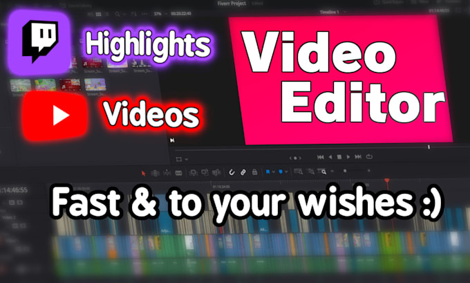 do video editing for youtube, stream highlights or irl content