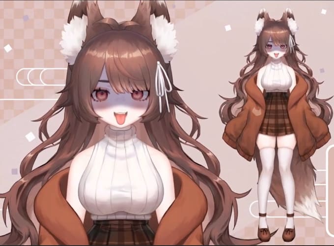 draw and rig live2d vtuber model, 2d vtuber rigging, 2d vtuber avatar