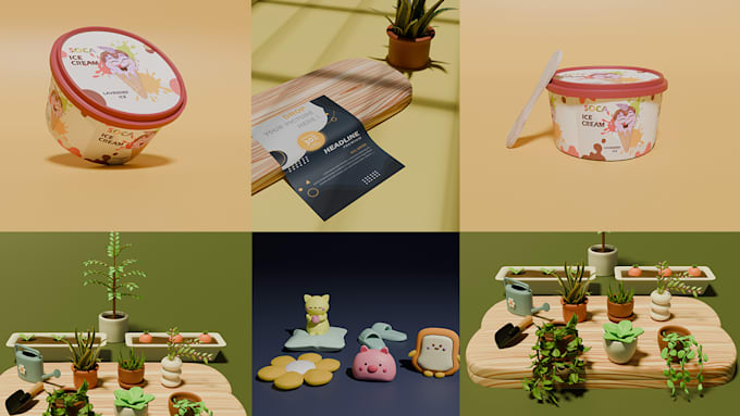 do 3d modeling cute props, 3d packaging and product design for you