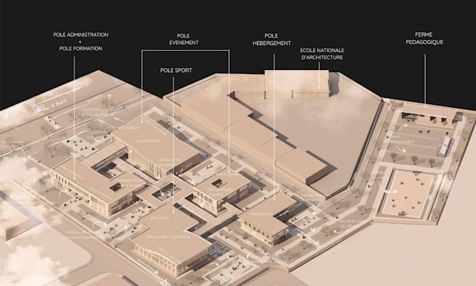 create 3d digital maquette with detailed descriptions