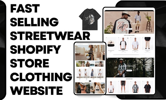 design fast selling clothing website streetwear store streetwear website