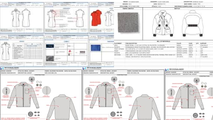 Design tech packs technical flat fashion clothing apparel flat