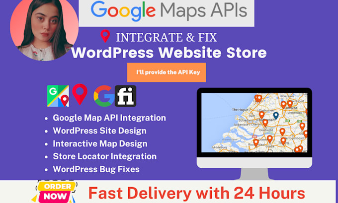 fix and integrate google map API in your wordpress store with interactive design