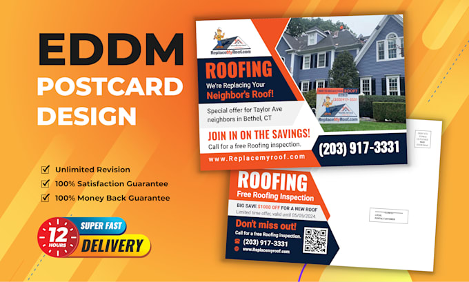 do postcard design or direct mail eddm postcard in 24 hours