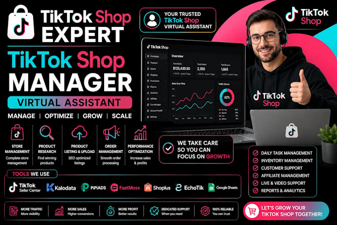 be your tiktok shop expert and tiktok account manager