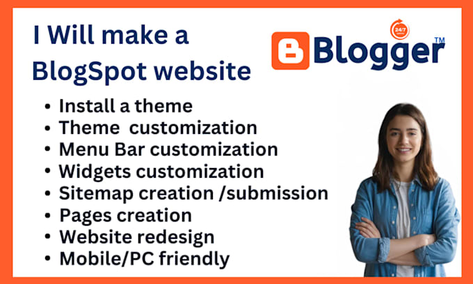redesign or customize blogspot website with SEO  in 24 hours