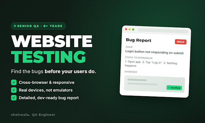 do website QA testing and deliver a detailed bug report