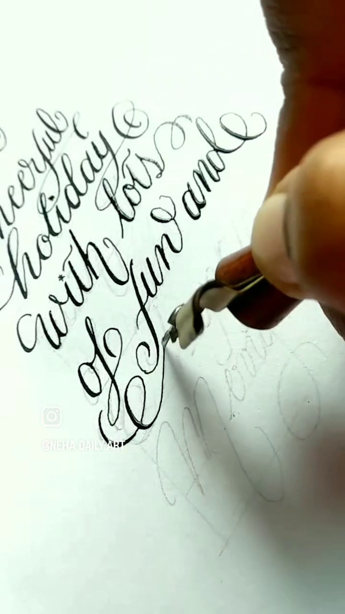 Write and make a short video of copperplate calligraphy any word you ...