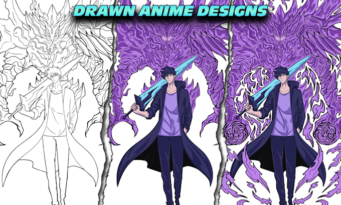 draw anime streetwear t shirt design for your brand