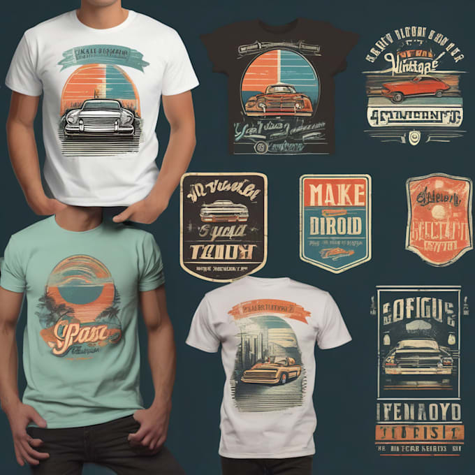 make vintage retro tshirt design for you