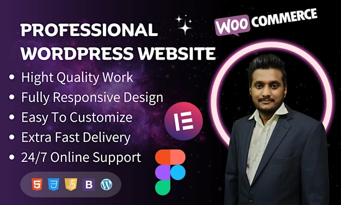 develop a professional wordpress website design and development mobile friendly