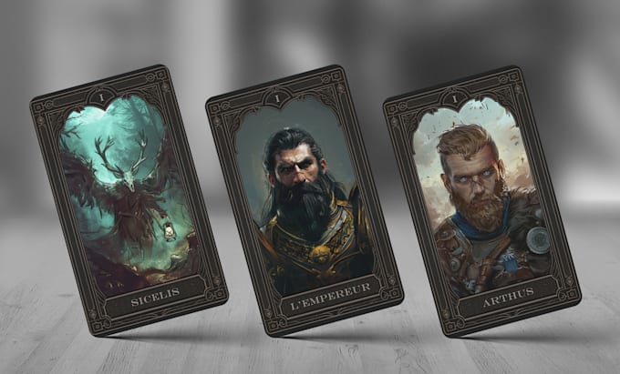 design unique oracle cards and tarot card illustrations