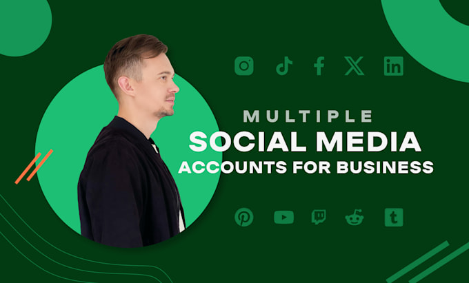 create and setup social media accounts for business, startup, product