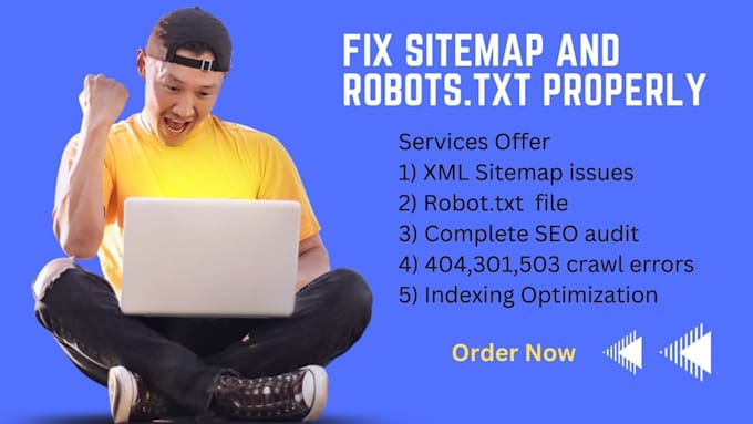 create XML sitemap, robots text, and website audit for the website