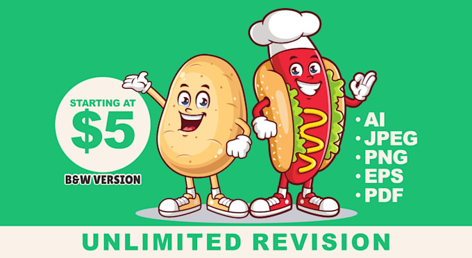 make your food to be cartoon vector
