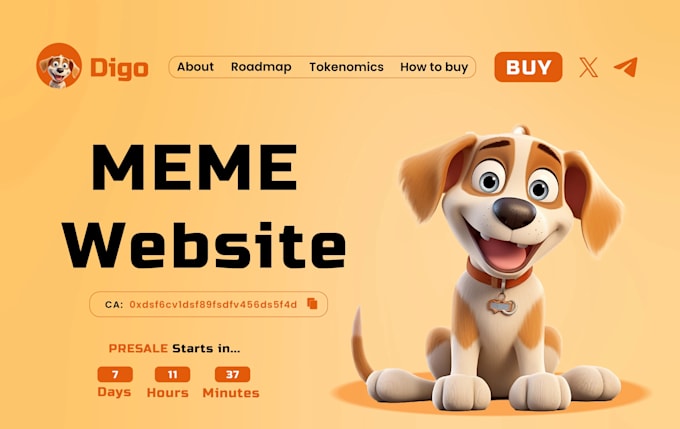 create crypto token website, memecoin website, presale ico website