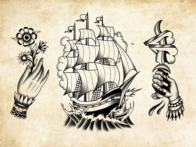 do your tattoo or illustration idea in a flash sheet